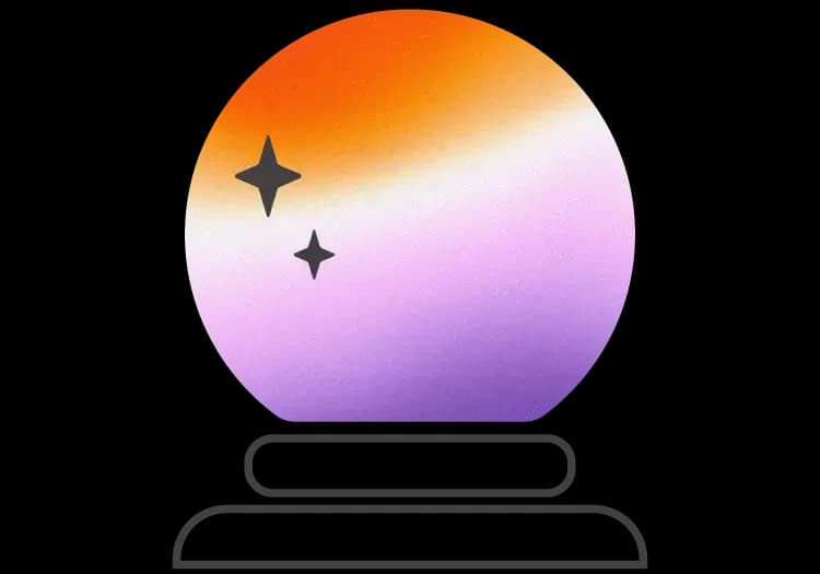 Predictive AI: a crystal ball with sparkles