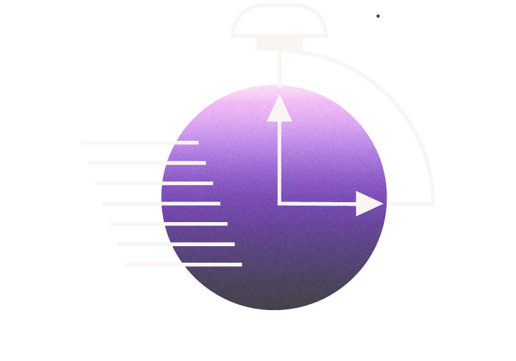 Chronomètre entouré de lignes de vitesse