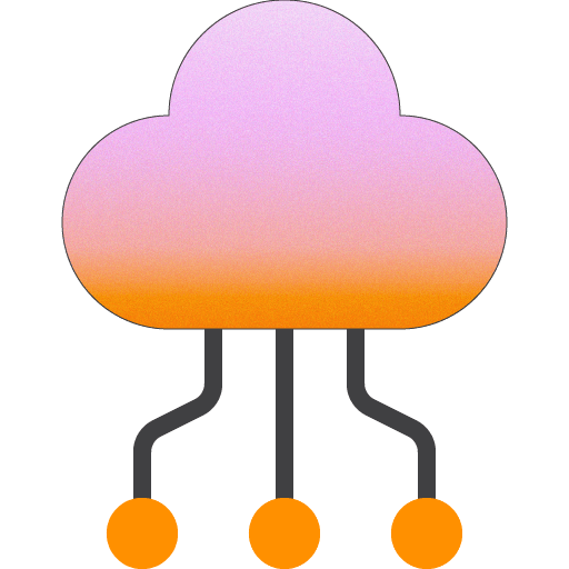 Logiciel SaaS : nuage relié à trois points de connexion