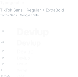 Devlup typography: TikTok Sans typeface
