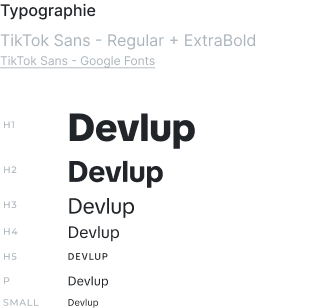 Devlup typography: TikTok Sans typeface