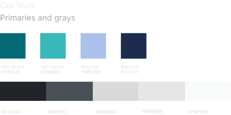 Palette de couleurs de l'identité visuelle Dynaccess