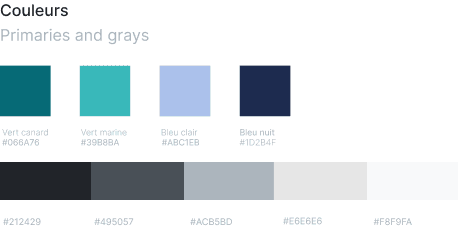 Palette de couleurs de l'identité visuelle Dynaccess